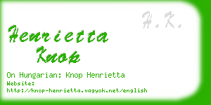 henrietta knop business card